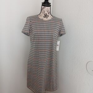 Calvin Klein Black and White Checkered Mini Dress